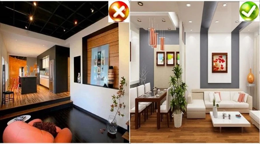 Cách hóa giải phong thủy nhà bếp cao hơn phong khách